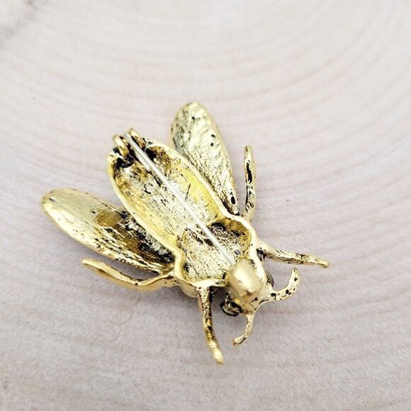 Brand New Green Bumblebee Rhinestone Brooch Pin - Picture 4 of 8